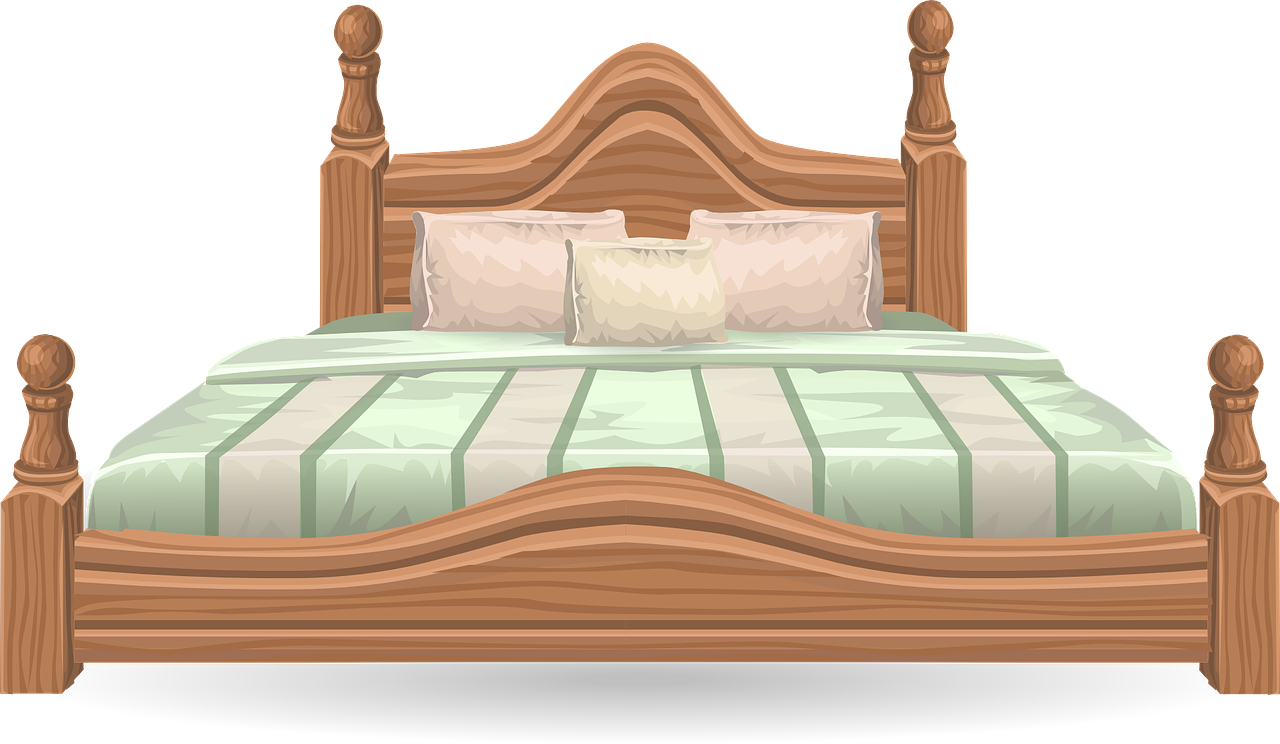 wooden bed