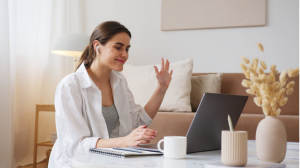 woman using a laptop